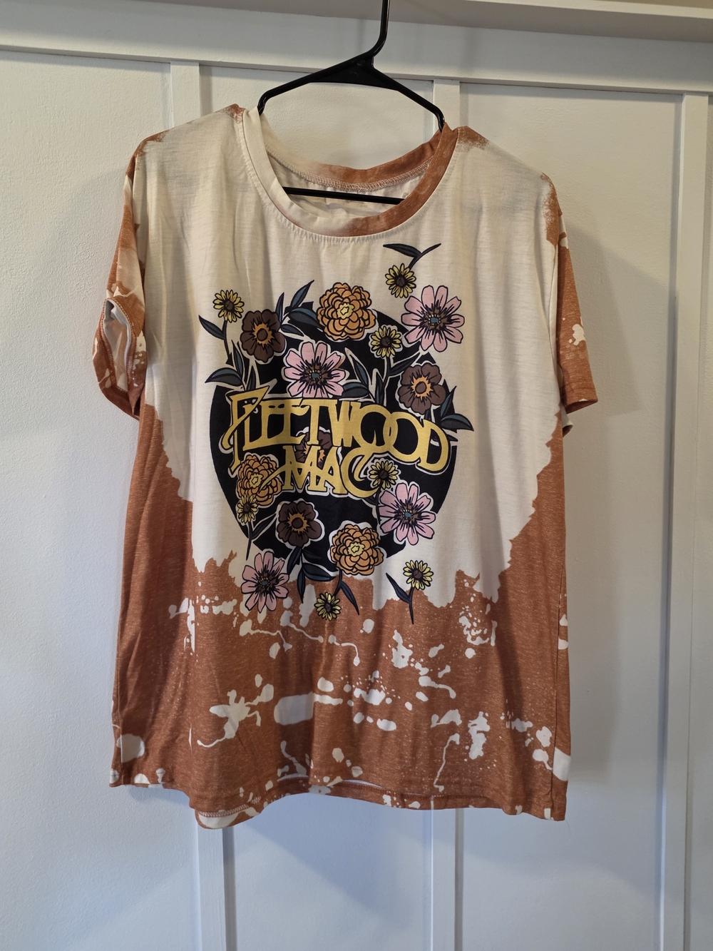 Fleetwood Mac Graphic Tee - Rust & White Floral Print